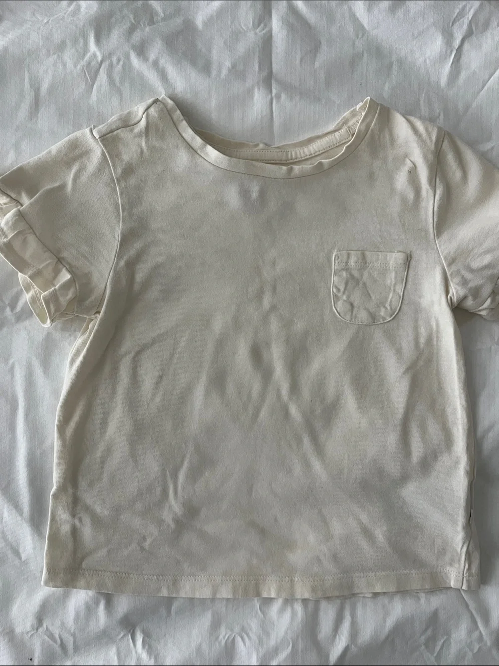 GAP Kids Cream Short Sleeve Tee with Pocket
